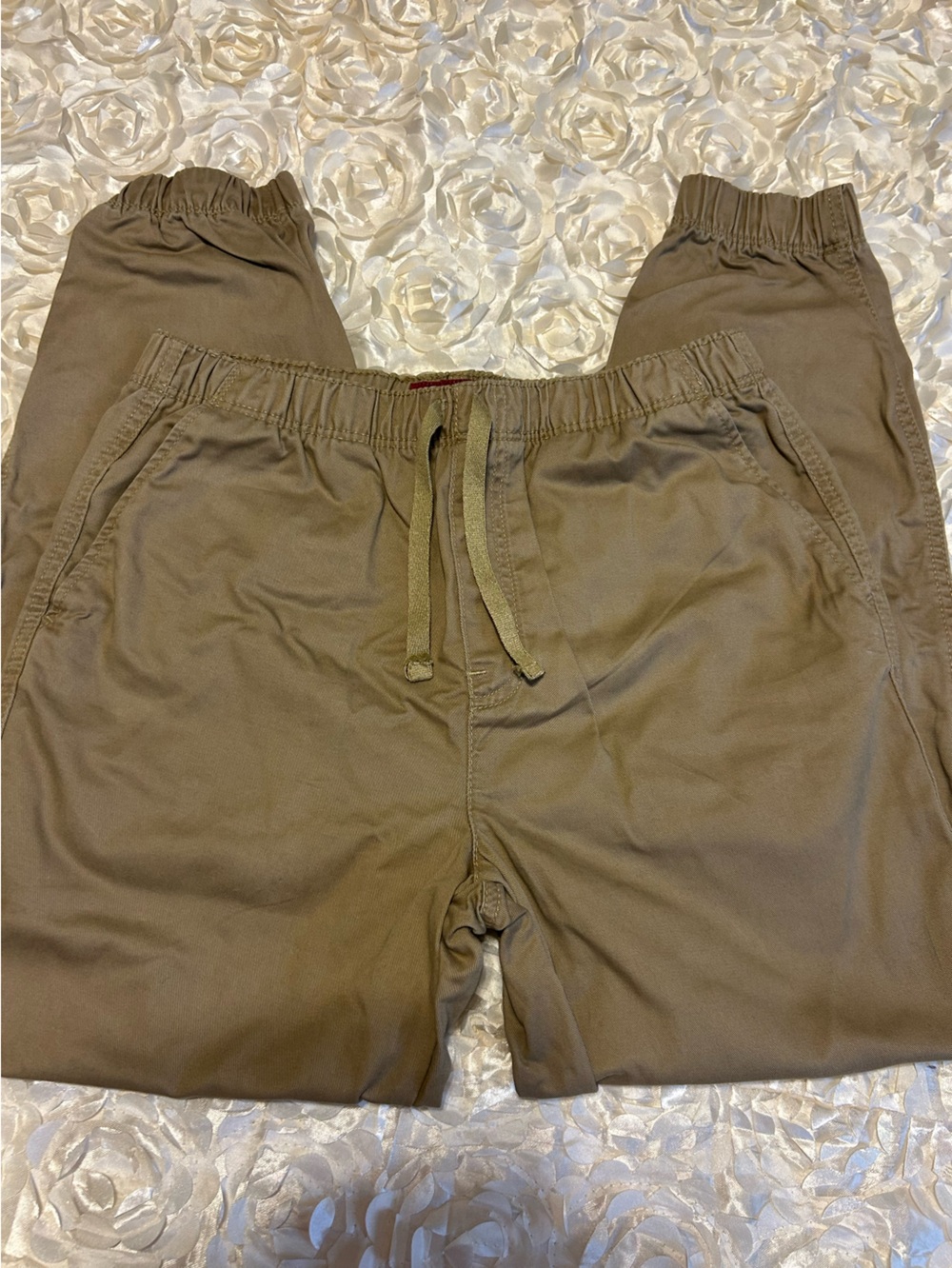 Casual Olive Drawstring Jogger Pants